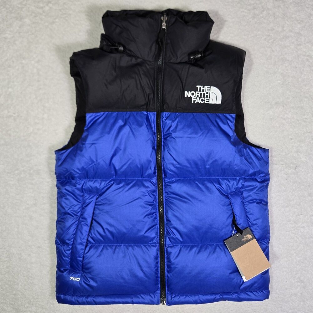 The North Face 1996 Retro Nuptse 700 Down Vest Mens XS Blue Black $230